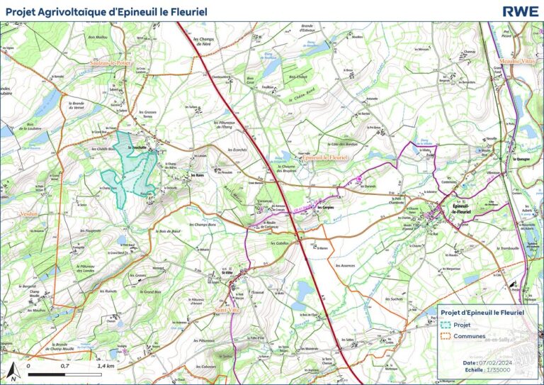 Carte de la zone de projet